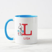 Mug Chat dans le Chapeau, Nom et Monogramme Chose Un (Gauche)