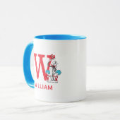 Mug Chat dans le Chapeau, Nom et monogramme Chose Un W (Devant gauche)