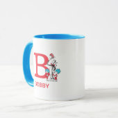 Mug Chat dans le Chapeau, Nom et monogramme de Chose U (Devant gauche)