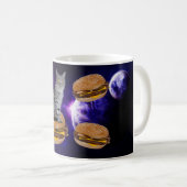 MUG CHAT DANS L'ESPACE AVEC FROMAGES DE FROMAGE (Devant droit)