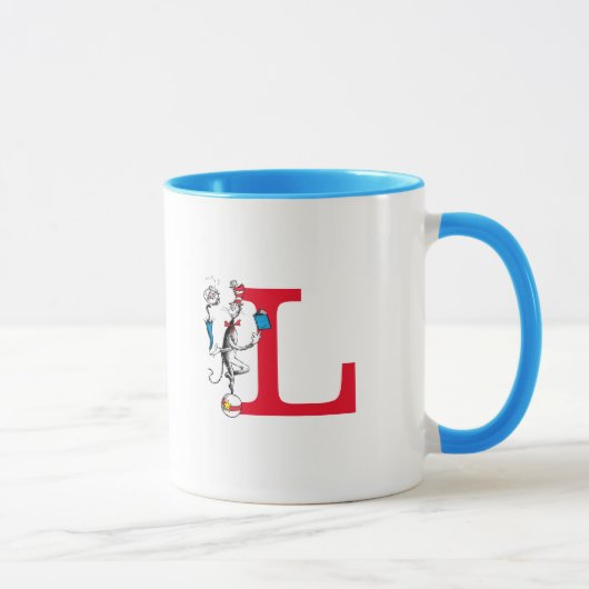 Mug Chat dans l'exploit d'équilibrage de monogramme L (Droite)