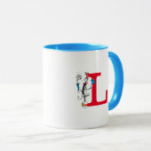 Mug Chat dans l'exploit d'équilibrage de monogramme L (Devant droit)