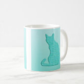Mug Chat d'arabesque - nuances de turquoise (Devant droit)