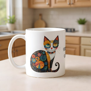 Mug Chat d'art populaire charmant. Je ne mue pas. Je d