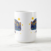 Mug Chat d'art populaire en bleu (Centre)