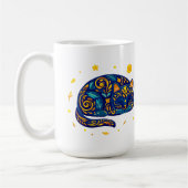 Mug Chat d'art populaire en bleu (Gauche)