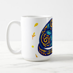 Mug Chat d'art populaire en bleu