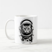 Mug Chat d'astronaute noir et blanc (Gauche)