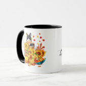 Mug Chat d'automne cool (Devant gauche)