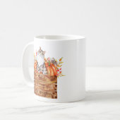 Mug Chat d'automne et citrouilles dans une boîte (Devant gauche)
