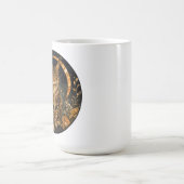 Mug Chat d'automne lune fleurs dorées (Centre)