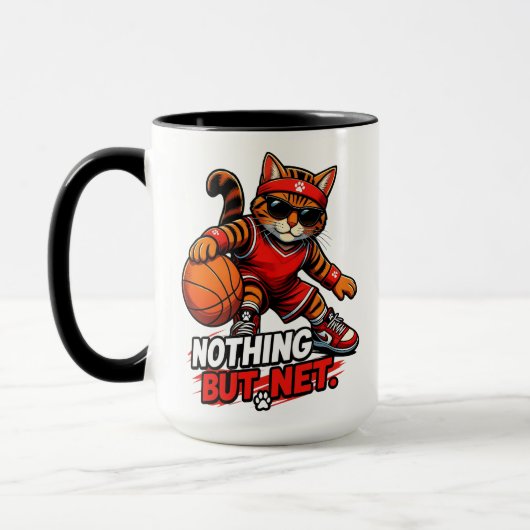 Mug Chat de basketball Rien que du filet (Gauche)