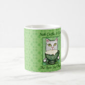 Mug Chat de blanc du jour de St Patrick de café (Devant droit)