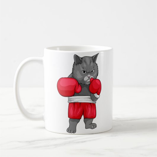 Mug Chat de Boxe Pour un Amateur de Boxe et de Chat (Gauche)