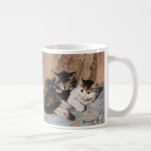 Mug Chat de calicot et peinture grise de beaux-arts de (Droite)