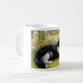 Mug Chat de chat de Louis Wain, noir et blanc (Devant gauche)