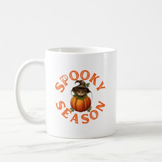 Mug Chat de citrouille de la saison effrayante (Gauche)