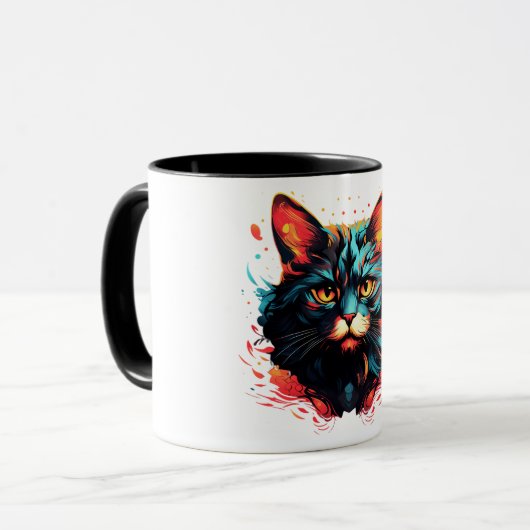MUG CHAT DE COULEUR (Devant gauche)