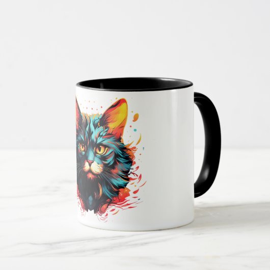MUG CHAT DE COULEUR (Devant droit)