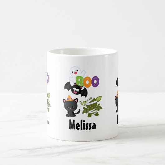 Mug Chat de Cute Halloween, bat, mummy et ghost (Centre)