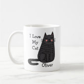 Mug Chat de dessin animé dans un style d'art gribouill (Gauche)