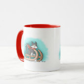 Mug Chat de dessin animé hivernal (Devant gauche)