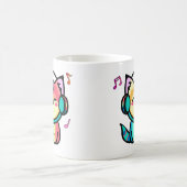 Mug Chat de dessin animé kawaii souriant avec casque (Centre)