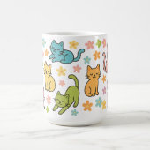 Mug Chat de Dessin Animé Mignon & Fleur – Pastel d (Centre)