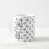 Mug Chat de dessin animé persan gris chinchilla tabby (Devant gauche)