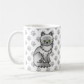Mug Chat de dessin animé persan gris chinchilla tabby (Gauche)