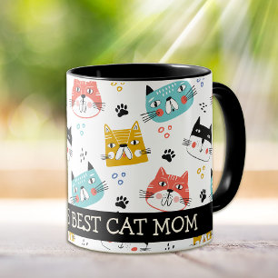 Mug Chat de dessin coloré face à la meilleure maman