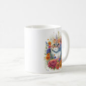 Mug Chat de fleurs #3 (Devant droit)