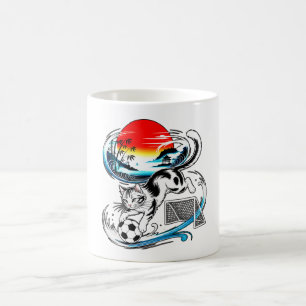Mug Chat de foot anime énergique - Athlète personnalis