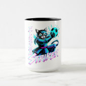 Mug Chat de frappe samouraï cyberpunk pour joueurs et  (Centre)