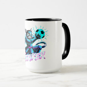 Mug Chat de frappe samouraï cyberpunk pour joueurs et 