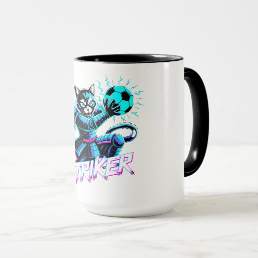 Mug Chat de frappe samouraï cyberpunk pour joueurs et  (Devant droit)