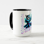 Mug Chat de frappe samouraï cyberpunk pour joueurs et  (Devant gauche)