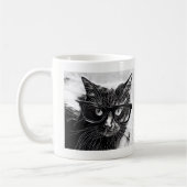 Mug Chat de hippie ! Chat noir avec les verres noirs (Gauche)