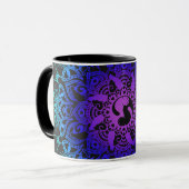 Mug Chat de hippie de mandala de henné de zen (Devant gauche)