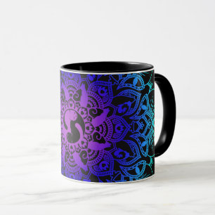 Mug Chat de hippie de mandala de henné de zen