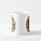 Mug Chat de la mode urbaine cool buvant du café (Centre)