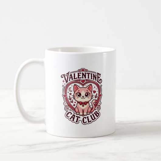 Mug Chat de la Saint-Valentin Dessin drôle pour amateu (Gauche)