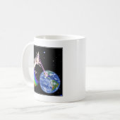 Mug Chat de l'espace arc-en-ciel laser (Devant gauche)
