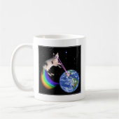 Mug Chat de l'espace arc-en-ciel laser (Gauche)