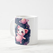 Mug Chat de l'espace axolotl galactique Kawaii Autocol (Devant gauche)
