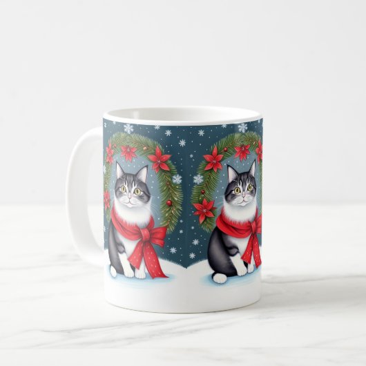 Mug Chat de Noël (Devant gauche)