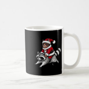 Mug Chat de Noël à cheval sur un Raton laveur pour Hom