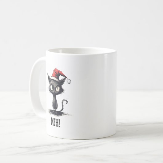 Mug Chat de Noël amusant (Devant gauche)