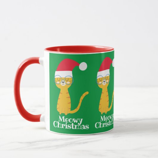 Mug Chat de Noël amusant (Gauche)
