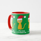 Mug Chat de Noël amusant (Devant gauche)